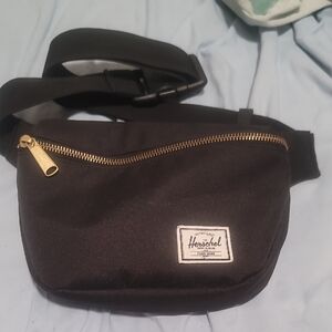 Herschel Supply Company Black Belt Bag with Gold Zipper